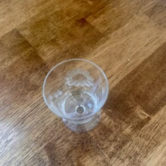 Set of 3 Vintage‎ Etched Cornflower Liqueur Glasses – Mid-Century Aperitif - Picture 5 of 5